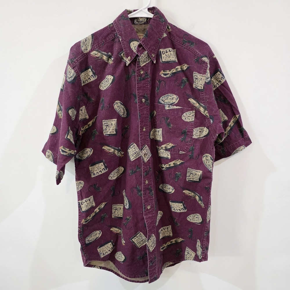 Vintage Woolrich‎ Mens Button Up Shirt Size Medium Heavy Duty Cotton Fishing